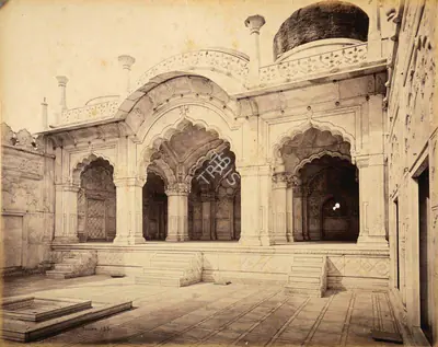 Samuel Bourne (Photographer), The Palace - The Motee Musjid, or Pearl Mosque, 1865, Antiquarian Photograph