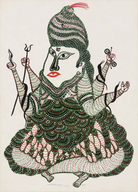 Jangarh Singh Shyam (Artist), Shiv (Gond), 1989, Painting