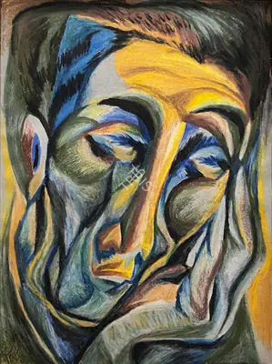 Chittaprosad (Artist), Untitled (Head), 1958, Painting