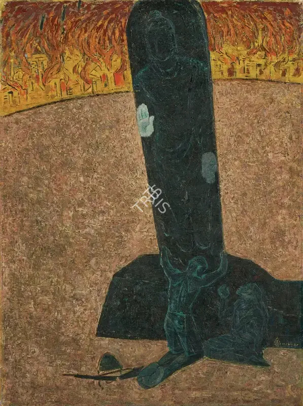 Hebbar, K.K. (Artist). War and Peace, 1971 | Painting, Pu.Mum/17.10.24, 2024 · Pundole