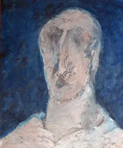 Tyeb Mehta (Artist), Untitled (Head), 1962, Painting