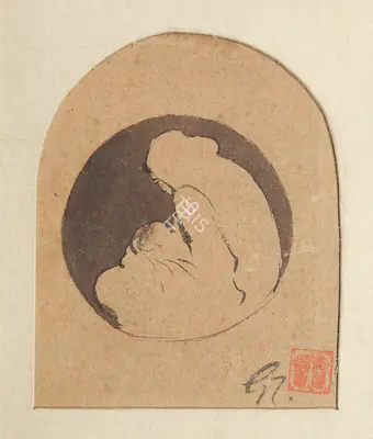 Gaganendranath Tagore (Artist), Mother & Child, 1919, Painting
