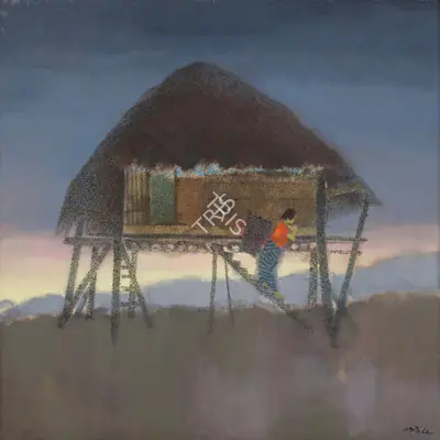 Bendre, N.S. (Artist). Arunodaya, 1989 | Painting, Sa.Mum/13.03.24, 2024 · Saffronart