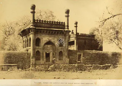 Colonel Thomas Biggs (Photographer), Mosque and Gateway Built by Nawab Mustafa Khan Ardistany, 1855, Antiquarian Photograph