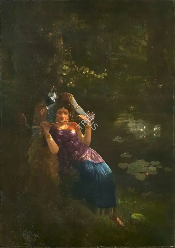 Mazumdar, Hemendranath (Artist). Untitled (Radha and Krishna), c.1940 | Painting, AG.Onl/28.12.22, 2022 · Asta Guru