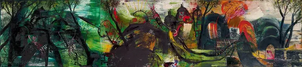 Manu Parekh (Artist), Colours of Banaras, 2006, Painting