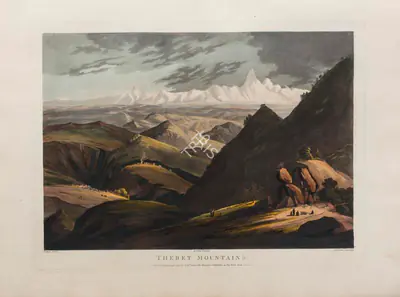 H. Merke (Printmaker), Thebet Mountains, 1804, Aquatint