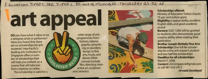 Urvashi Devidayal (Reporter), Art Appeal, 2006, Newspaper Clipping