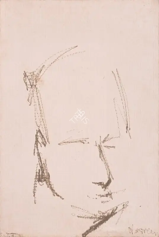Nasreen Mohamedi (Artist), Untitled (Portrait of Bal Chhabda), 1961, Drawing