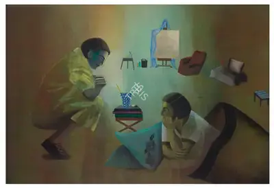 Anju Dodiya (Artist), Cocoon, 1999, Painting