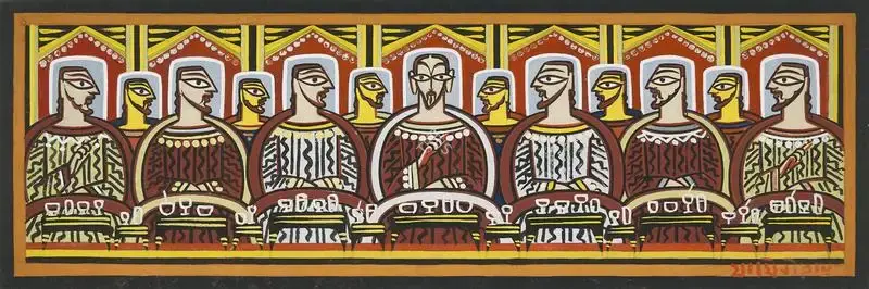 Roy, Jamini (Artist). The Last Supper, n.d. | Painting, Pu.Onl/07.12.23, 2023 · Pundole