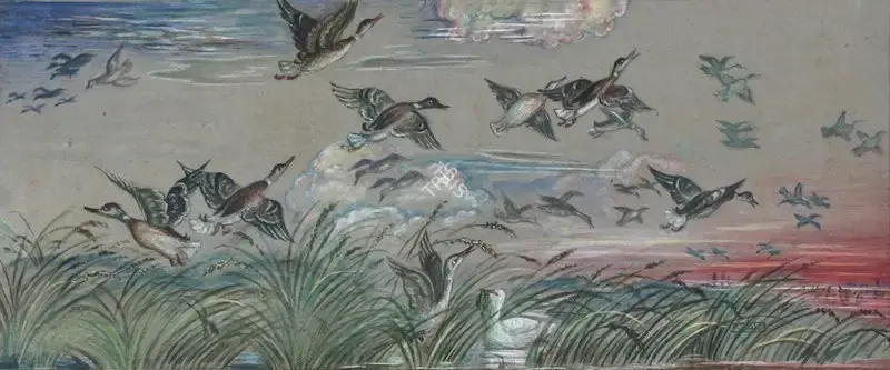 A.K. Haldar (Artist), The Pond, Painting