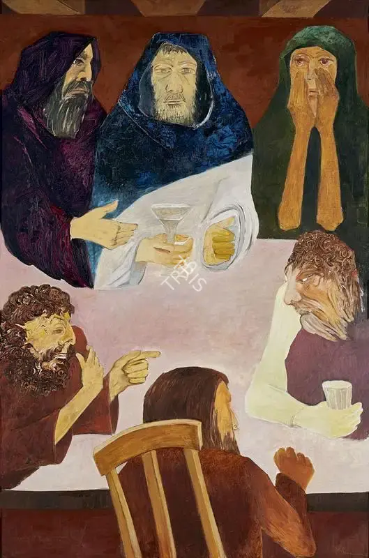 Khanna, Krishen (Artist). Jesus At Emmaus, n.d. | Painting, AG.Onl/20.12.20, 2020 · Asta Guru