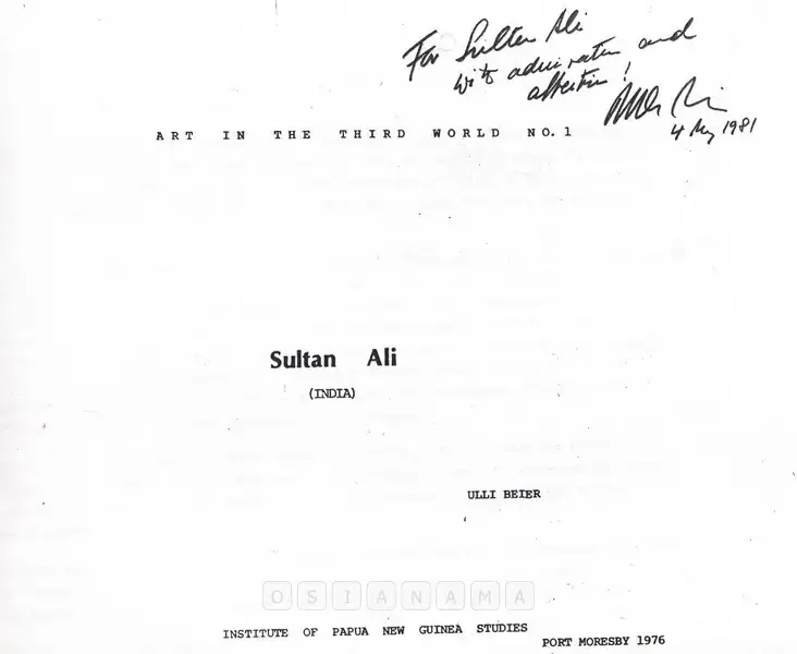 Ulli Beier (Author), Sultan Ali, 1976, Authored Book