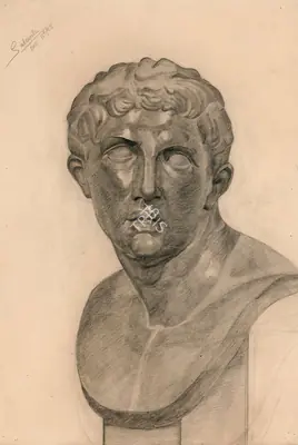 Jehangir Sabavala (Artist), Roman Head, 1942, Painting