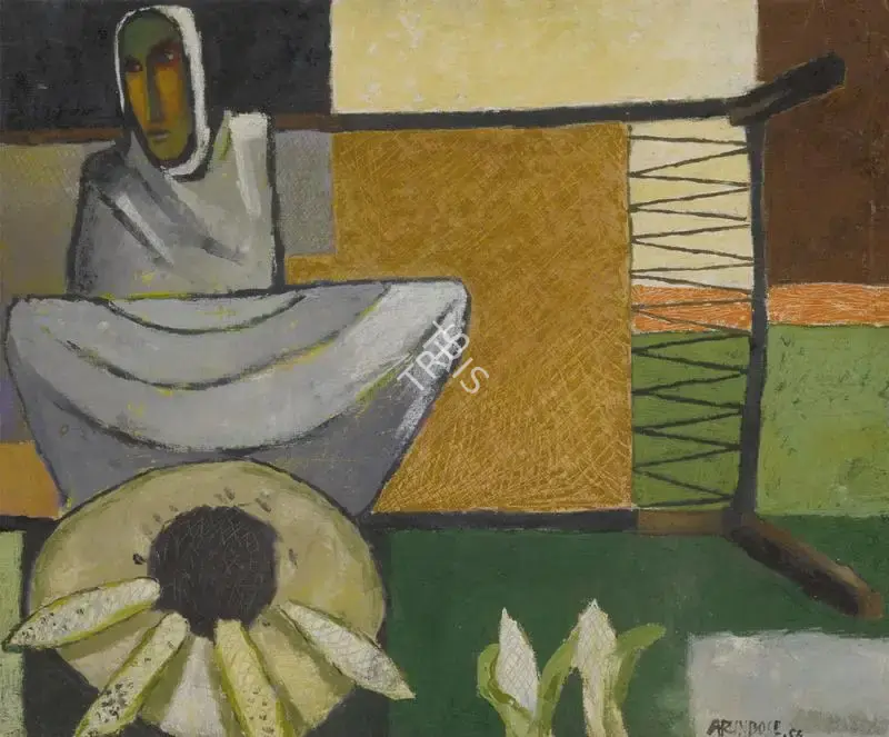 Arun Bose (Artist), Untitled (Fish Vendor), 1956, Painting