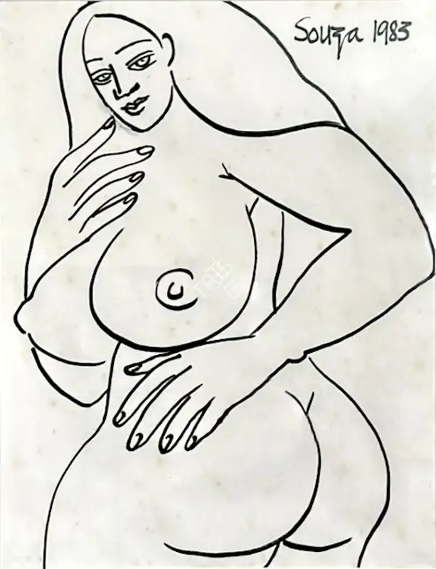 F.N. Souza (Artist), Untitled, 1983, Drawing