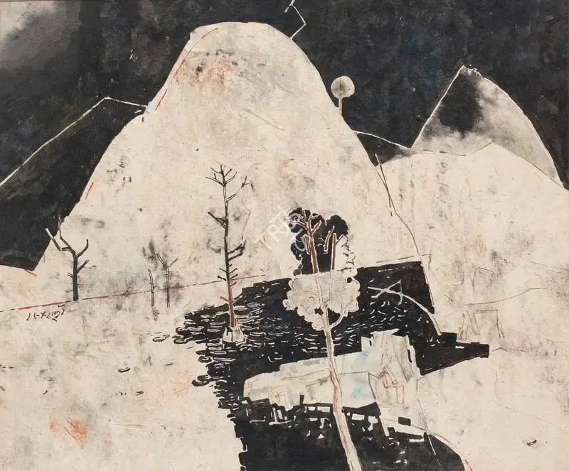 Ganesh Haloi (Artist), Untitled (Landscape), 1990, Painting