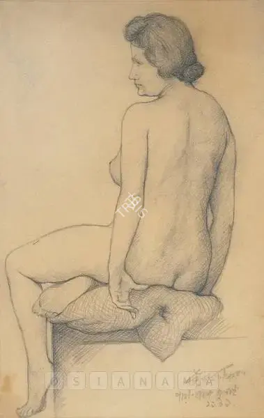 Chintamoni Kar (Artist), Studies of Woman, 1937, Drawing