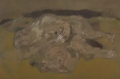Tyeb Mehta (Artist), Reclining Figure with Bull's Head, 1963, Painting