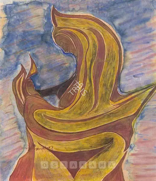 Rabindranath Tagore (Artist), Mother And Child, Painting