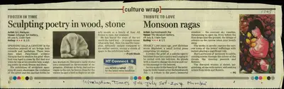 Pratik Ghosh (Reporter), Culture Wrap, 2007, Newspaper Clipping