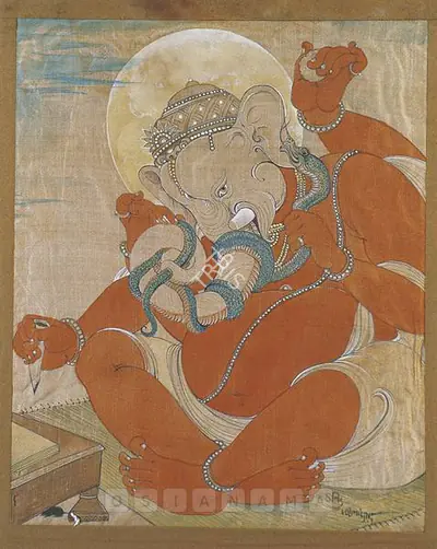 Sanat Chatterjee (Artist), Ganesha's Struggle, 1961, Painting