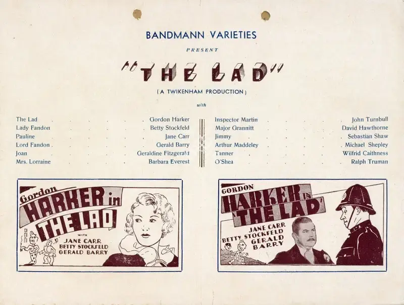 Henry Edwards (Director), The Lad, 1935, Handbill