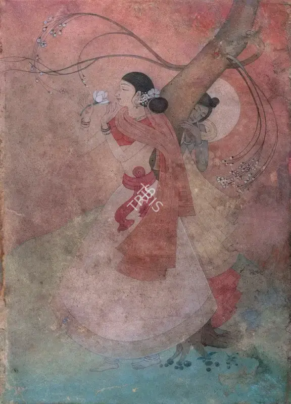 Kshitindranath Majumdar (Artist), Radha & Krishna, 1949, Painting