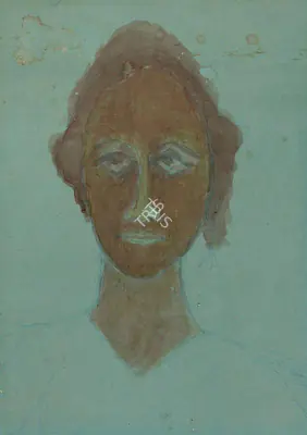 Rabindranath Tagore (Artist), Untitled (Portrait of Mira Chatterjee), 1939, Painting