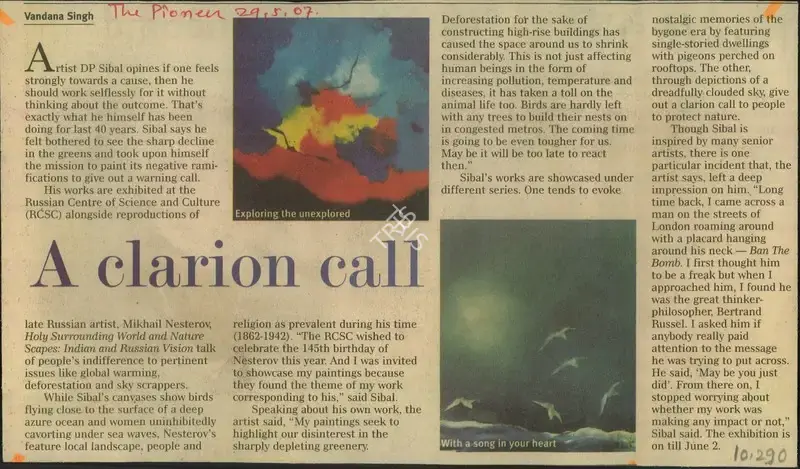 Vandana Singh (Reporter), A Clarion call, 2005, Newspaper Clipping