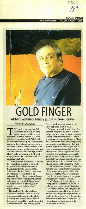 Georgina L. Maddox (Reporter), Gold Finger, 2008, Newspaper clipping