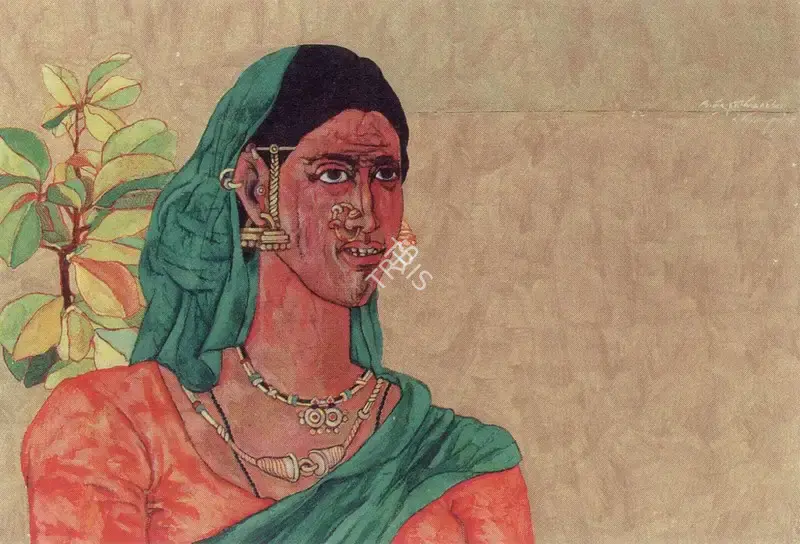 K. Laxma Goud (Artist), Woman, 1980, Painting