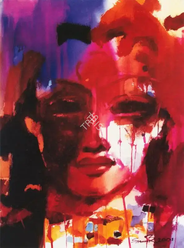 Samir Mondal (Artist), She, Painting