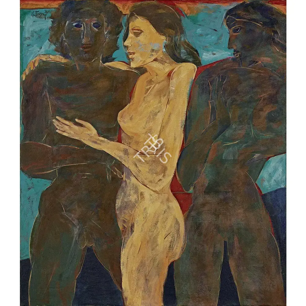 Das, Jatin (Artist). The Central Figure, 1989 | Painting, 2023 · Asta Guru