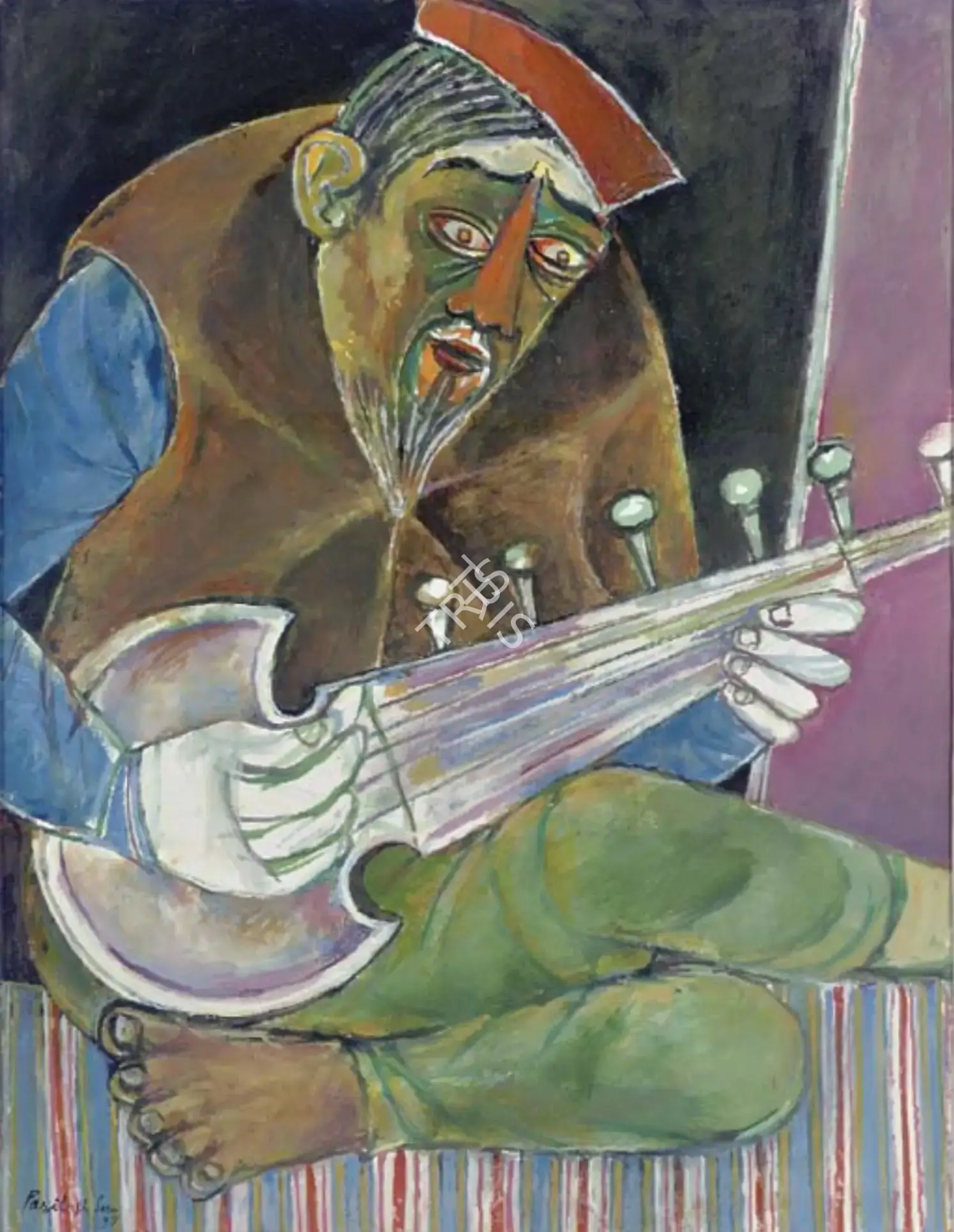 Paritosh Sen (Artist), Untitled (Musician), 1997, Painting
