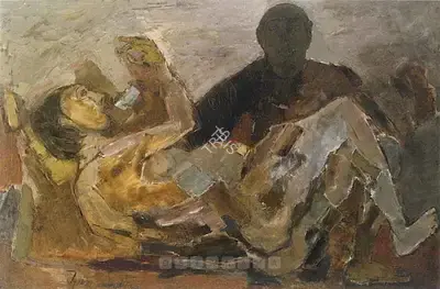 Tyeb Mehta (Artist), The Face, 1961, Painting