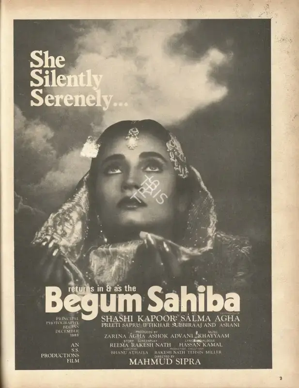 Begum Sahiba, Advertisement