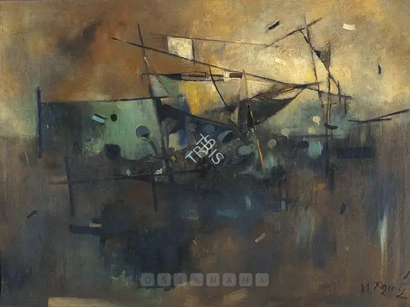 Ganesh Haloi (Artist), Fishing Net, 1969, Painting