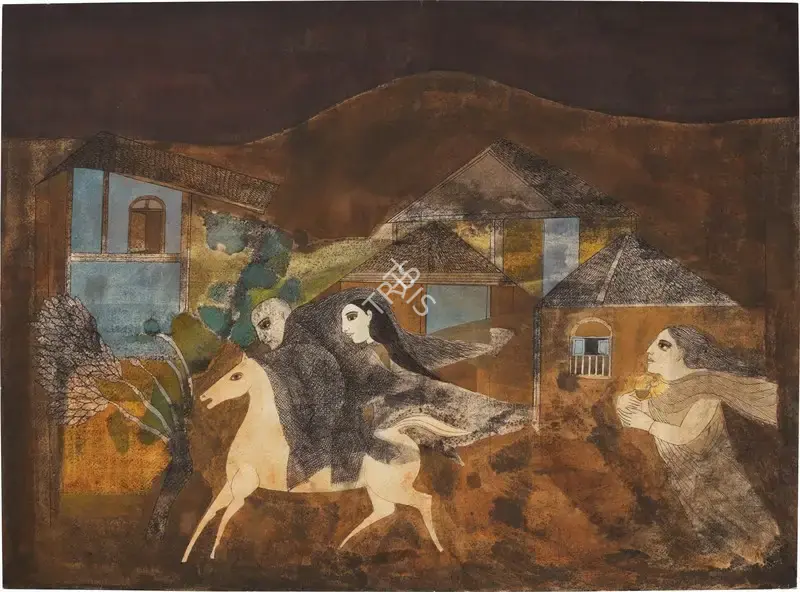 Badri Narayan (Artist), The Flight, 1992, Painting