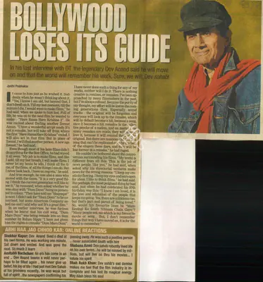 Jyothi Prabhakar (Writer), Bollywood Loses Its Cuide, 2011, Newspaper Clipping
