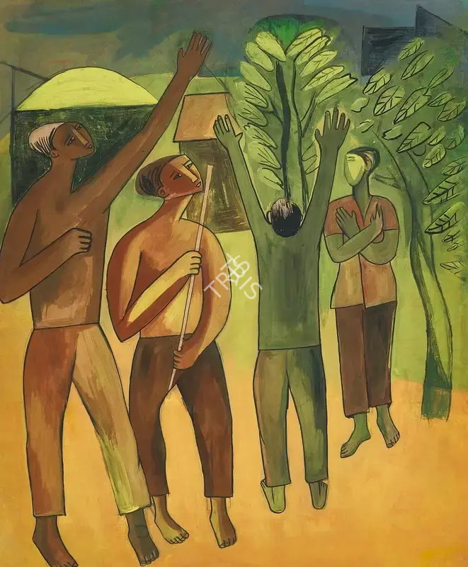 Ramkumar (Artist), Untitled (Standing Figures), 1951, Painting