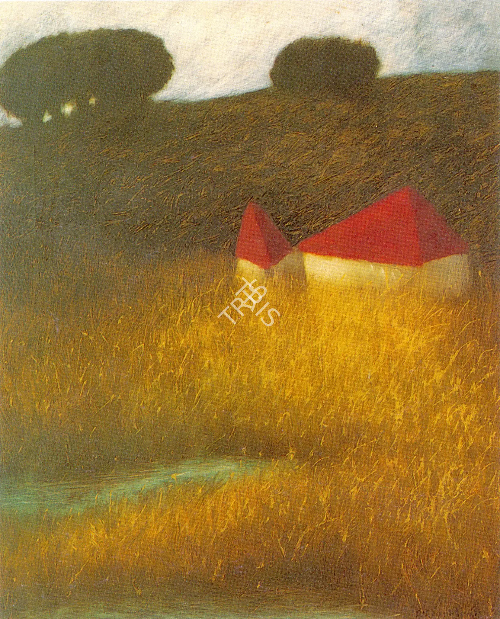 Paramjit Singh (Artist), Huts In The Wilderness, 1982, Painting