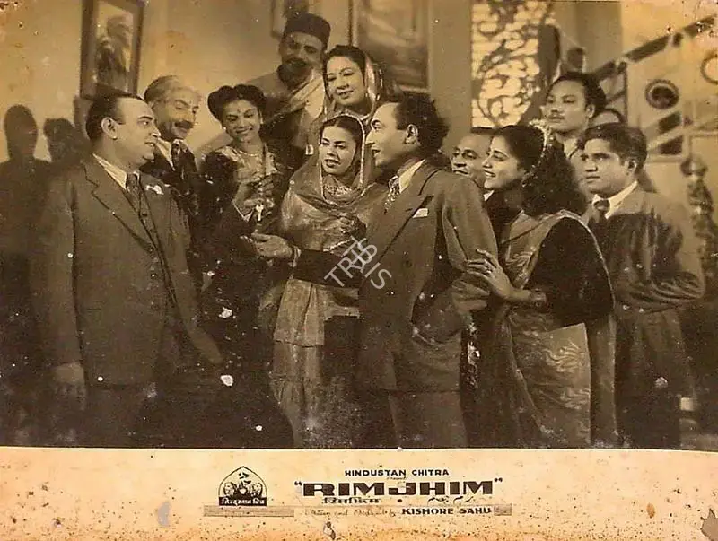 Kishore Sahu (Producer), Rimjhim, 1949, Lobby Card