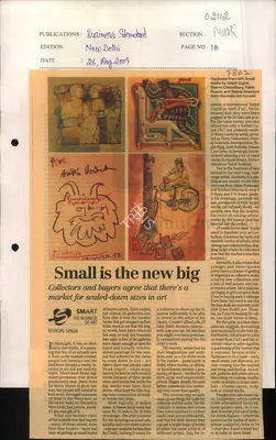 Kishore Singh (Reporter), Small is the New Big, 2009, Newspaper Clipping