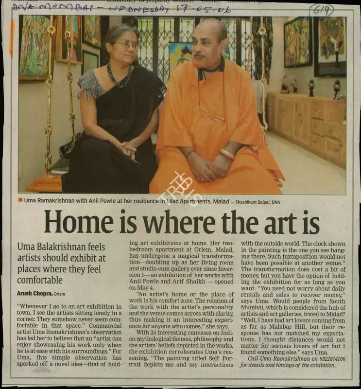 Arush Chopra (Reporter), Home is Where the Art is, 2006, Newspaper Clipping
