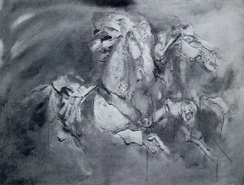 Rajnikant Panchal (Artist), Galloping Horse, Painting