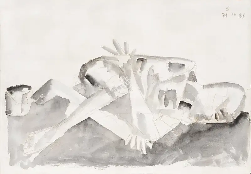 Somnath Hore (Artist), Untitled, 1981, Painting