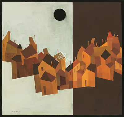Raza, S.H. (Artist). Black Sun (Le Soleil Noir), 1953 | Painting, Ch.NeY/19.03.25, 2025 · Christie's