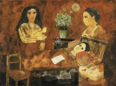 Badri Narayan (Artist), The Dream, 1990, Painting
